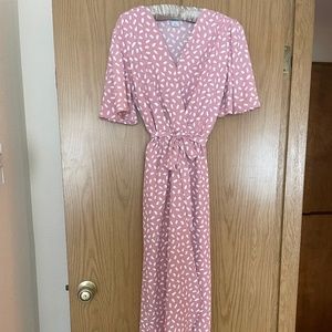 Ladybug Faux Wrap Maxi Dress